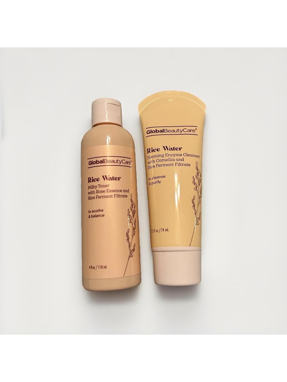 new Global Beauty Care Rice Water Cleanser & Milky Toner •2pcs• Face & Skin Care